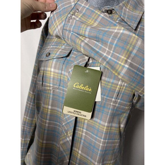 Cabelas Women's Plaid Button-Up Long-Sleeve Shirt Small NWT - Picture 10 of 13